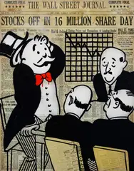 Nelson De La Nuez, Wall Street Panic, Mixed Media