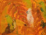Parrots by Hunt Slonem, Painting, sold Oct 2024