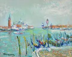 Yolande Ardissone, Harbor Scene, Painting