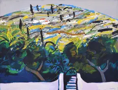 Landscape by Edo Murtić, Painting, sold May 2024