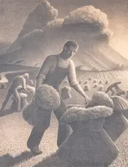 Approaching Storm by Grant Wood, Lithograph, sold May 2024