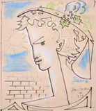 Jean Cocteau, Untitled, Pastel Drawing