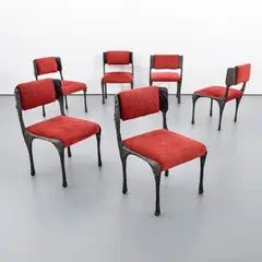 Paul Evans, Sculpted, Bronze Side Chairs