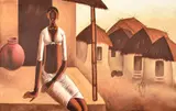 B. Prabha, Female Figure, Painting