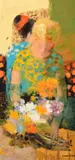 Noé Canjura, Floral Bouquet & Figures, Painting