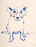 George Rodrigue, Study for Blue Dog, Drawing