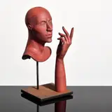 Ross Richmond, Glass Portrait & Hand, Sculpture