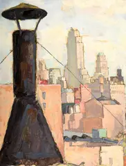 Herman Rose, Urban Landscape, Painting
