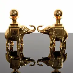 François-Xavier Lalanne, Gilt, Bronze Elephant Candlesticks