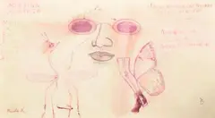 Frida Kahlo, Sketchbook, Drawing with Poem