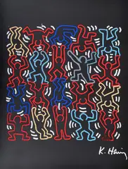 Keith Haring, Dancing Man Plexiglass Matrix, Drawing