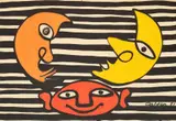 Alexander Calder, Two Moons, Gouache Painting