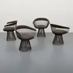 Untitled by Warren Platner, Bronze-Plated Steel Chairs, sold Apr 2022