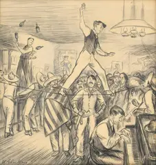 William James Glackens, Untitled, Drawing Irwin for Colliers Illustration
