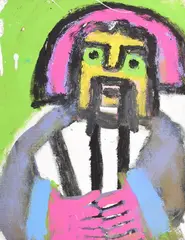Eddy Mumma, Double-Sided Portrait, Painting