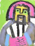 Eddy Mumma, Double-Sided Portrait, Painting