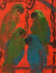 Parrot by Hunt Slonem, Painting, sold Jan 2022