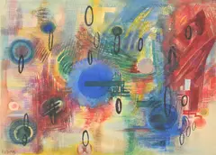 Abstract by Hilla Rebay, Watercolor Painting, sold Nov 2021