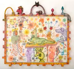 Roy De Forest, Untitled, Mixed Media Painting