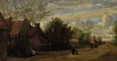 Jean-Baptiste Camille Corot, Village Scene, Painting