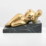 Minna Harkavy, Reclining Female Nude, Bronze Sculpture