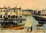 Charles Levier, Harbor Scene, Painting