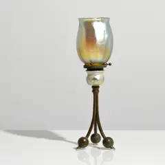 Tiffany Studios, Untitled, Bronze Favrile Candlestick Lamp