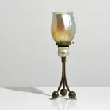 Untitled by Tiffany Studios, Bronze Favrile Candlestick Lamp, sold Aug 2020