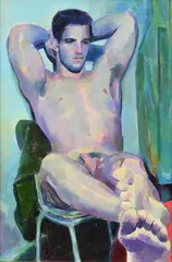 Male Nude by Nebojsa Zdravkovic, Painting, sold Nov 2019