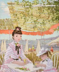 Beach Scene by Suzanne Eisendieck, Painting, sold May 2019