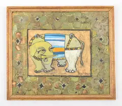 Henry Faulkner, Naive Elephant, Painting