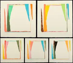 Larry Zox, POCHOIR I-V Suite of, Lithographs