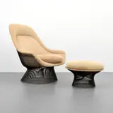 Warren Platner, Untitled, Bronze Finish Lounge Chair & Ottoman