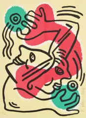 Untitled by Keith Haring, Lithograph, sold May 2017