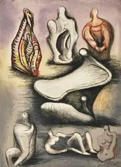 Untitled by Henry Moore, Etching, sold Jan 2015