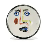 Visage No. 192 by Pablo Picasso, 1963, Plate of white earthenware clay, decoration in engobes and enamel under glaze, sold May 2014