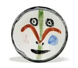 Visage No. 157 by Pablo Picasso, 1963, White earthenware clay, decoration in engobes and enamel under glaze, sold May 2014