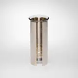 Camicia vase, model 3033B by Enzo Mari, glass, matte chrome-plated aluminum, sold May 2025