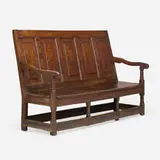 Georgian, Paneled settle, oak