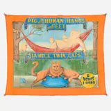 Johnny Meah, Sideshow circus banner, painted canvas, nylon strapping, metal rings