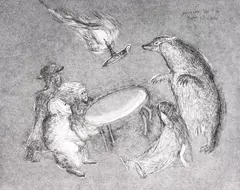 Leonora Carrington, Medium Falls In Trance, Etching & Aquatint