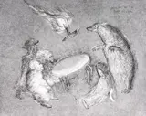 Leonora Carrington, Medium Falls In Trance, Etching & Aquatint