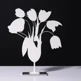 Donald Sultan, White Tulips And Vase April 4 2014