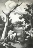Shallow Creek by Thomas Hart Benton, Lithograph, sold Mar 2025
