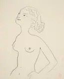 Jean Cocteau, Female Nude Figure, Drawing