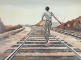 Ernie Barnes, Destination Unknown, Lithograph
