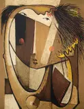 Ángel Botello, Girl Combing Hair, Print