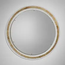 Greek Key wall mirror by Modern, c. 1960, mirrored glass, etched glass with gilt decoration, sold May 2025