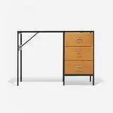 Steelframe desk, model 4111 by George Nelson & Associates, 1950, laminate, enameled steel, walnut, lacquered masonite, aluminum, sold Feb 2016