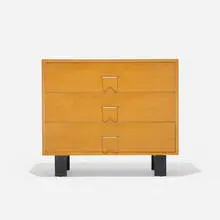 cabinet, model 4600 by George Nelson & Associates, 1946, combed oak, lacquered wood, zinc-plated steel, sold Feb 2016
